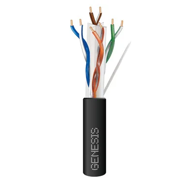 Genesis 0063-0615 Cat6 Plus 23g Riser 1000' Box Black