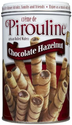 De Beukelaer Coporation 05051 Chocolate Hazelnut Pirouline Rolled Wafers, 14oz