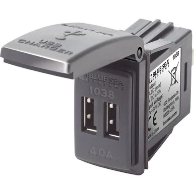 Blue Sea Systems 1038 Blue Sea 1038 48v Dual Usb Charger Contura Switch Mount