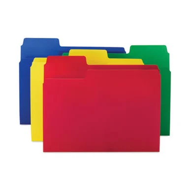 Smead 10516 Supertab Top Tab File Folders, 1/3-cut Tabs: Assorted, Letter Size, 0.75" Expansion, Polypropylene, 12/pack