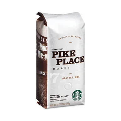 Starbucks 11018186CT Coffee, Pike Place, 1 Lb Bag, 6/carton