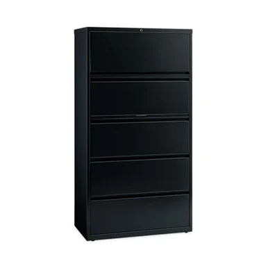 Hirsh Industries Space Solutions 14992 Lateral File Cabinet, 5 Letter/legal/a4-size File Drawers, Black, 30 X 18.62 X 67.62