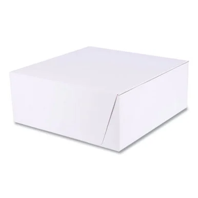 Southern Champion Tray 1573 White One-piece Non-window Bakery Boxes, Standard, 10 X 10 X 4, White, Paper, 100/bundle