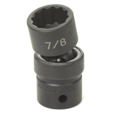 Grey Pneumatic 2138U 1/2" Drive X 1-3/16" Standard Universal- 12 Point Socket - Black