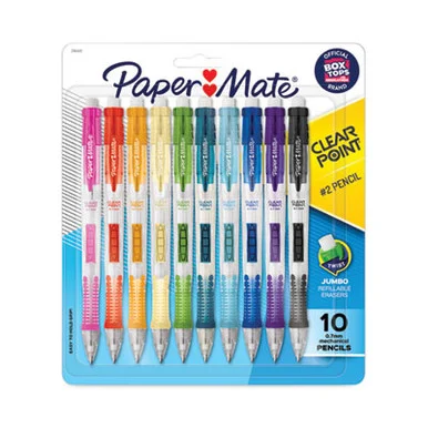 Sanford 2164121 Clear Point Mechanical Pencil, 0.7 Mm, Hb (#2), Black Lead, Assorted Barrel Colors, 10/pack