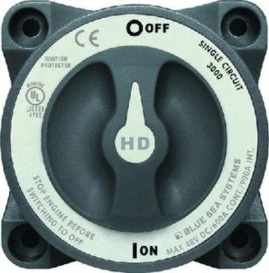 Blue Sea Systems 3000 Hd Batt Sw, 1 Circuit On-off, Gray 3000_68