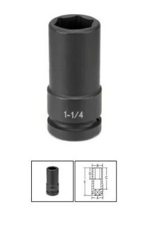 Grey Pneumatic 4041MDT 1" Drive X 41mm Extra-deep Thin-wall Socket