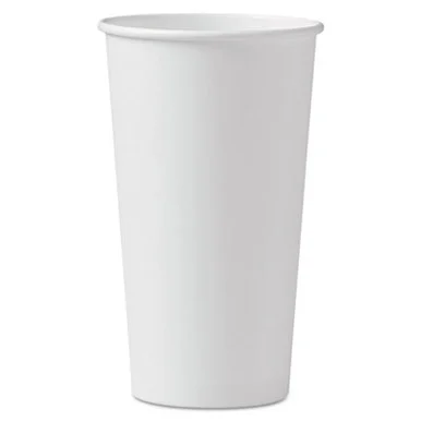 Dart 420W Single-sided Poly Paper Hot Cups, 20 Oz, White, 600/carton