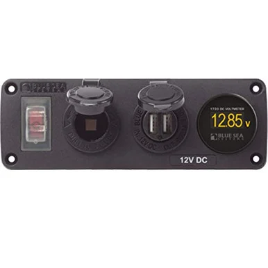 Blue Sea Systems 4366 Exterior Panel, 12vdc/usb/voltmeter 4366_68