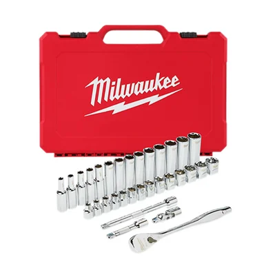 Milwaukee Electric Tool 48-22-9508 32 Piece 3/8" Drive Ratchet & Metric Socket Set