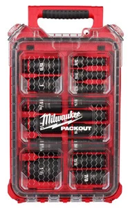 Milwaukee Electric Tools 49-66-6802 Shockwave Impact Duty Socket 1/2” Dr 15pc Sae Packout Set