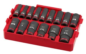 Milwaukee Electric Tools 49-66-6817 Shockwave Impact Duty Socket 1/2” Dr 15pc Sae Tray Set