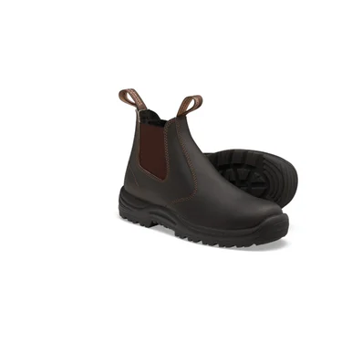 Blundstone US 490-060 Soft Toe Elastic Side Slip-on Boot, Water Resistant, Kick Guard, Stout Brown, Au Size 6, Us Size 7