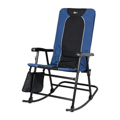 Faulkner 49598H Folding Rocking Camping Chair Blue Black