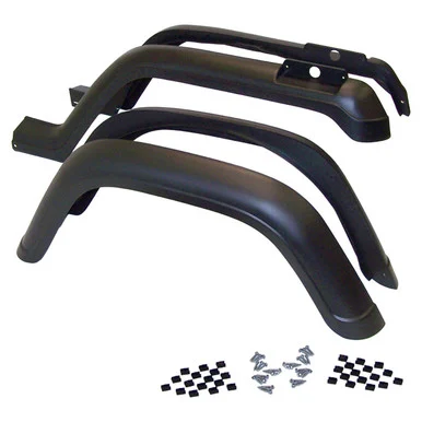 Crown Automotive Jeep Replacement Fender Flare Kit, Left and Right, Front & Rear, Black Textured 5AHK