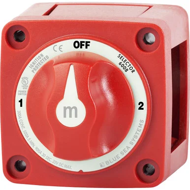 Blue Sea Systems 6008 Blue Sea 6008 M-series Battery Switch 3 Position - Red 6008_92
