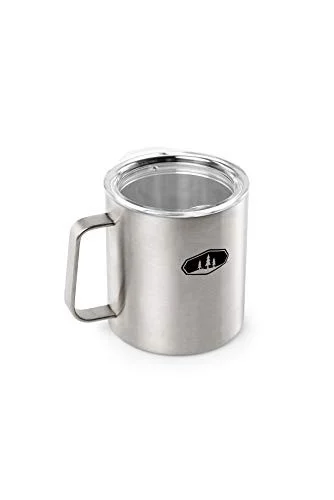 GSI Sports 63250 Glacier Stainless Camp Cup 15 oz Brushed With Lid