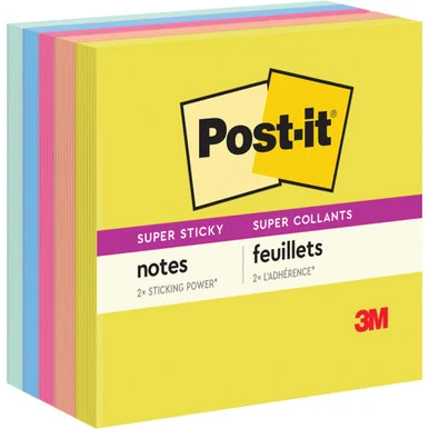 Post-it® Super Sticky Note Pads - Summer Joy Color Collection (6545ssjoy)