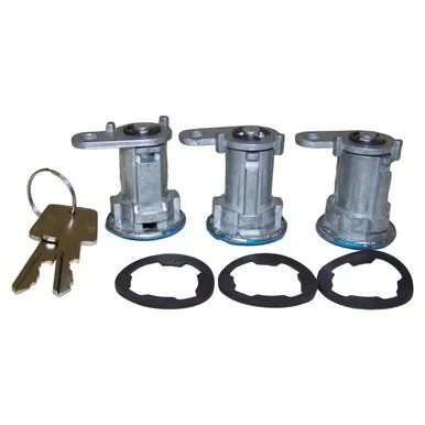 Crown Automotive Jeep Replacement Door Cylinder Kit, Left & Right, Front & Rear, 3 Cylinders w/ Keys 8122874K3