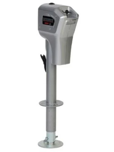 Husky Towing Elect 5K Cap 18" Travel with 6" Drop Down Leg 3 HO LEDS With Remote Silver 82022 82022_68