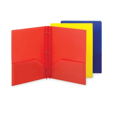 Smead 87746 Poly Two-pocket Folder With Fasteners, 130-sheet Capacity, 11 X 8.5, Assorted, 6/pack