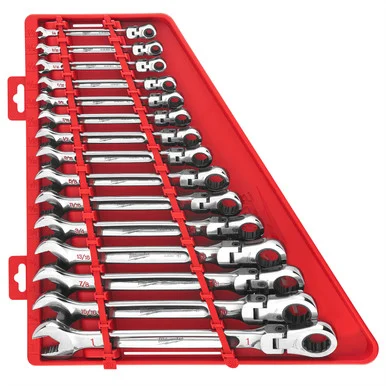 Milwaukee Electric Tools 48-22-9413 Milwaukee Tool 15pc Sae Flex Head Ratcheting Combination Wrench Set