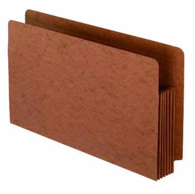 Esselte Extra Heavy Shelf File Pocket - Legal - 8.50" X 14" - 5.25" Expansion - 17 Pt. - Red Fiber - Red Fiber - 10 / Box (95565)