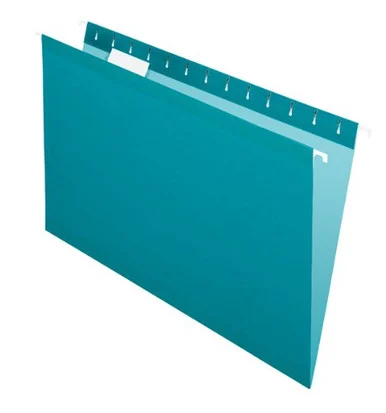 Pendaflex 1/5 Cut Colored Hanging Folders - Legal - 8.50" Width X 14" Length Sheet Size - 1/5 Tab Cut - 11 Pt. - Teal - 25 / Box (415315tea)