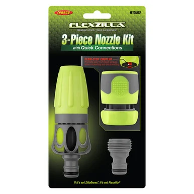Legacy Manufacturing HFZGAK02 Flexzilla Garden Hose Nozzle Kit, 3-piece, Zillagreen