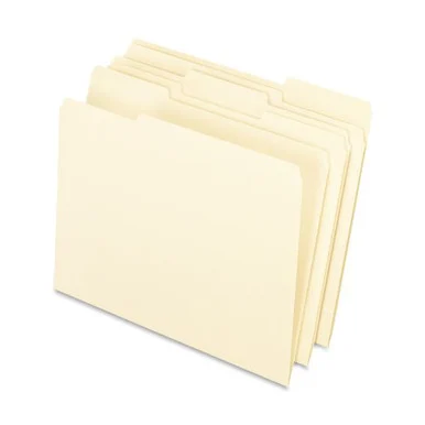 Pendaflex Interior File Folder - Letter - 8.50" X 11" - 1/3 Tab Cut - Assorted Position Tab Location - Manila - 100 / Box (ESS421013)