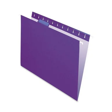 Pendaflex Essentials Color Hanging Folders - Letter - 8.50" X 11" - 1/5 Tab Cut - Violet - 25 / Box (ESS81611)