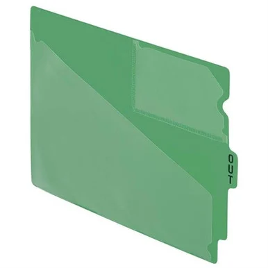 Esselte Recycled Colored Vinyl Out Guides - Printedout - 12.75" X 9.50" - 50 / Box - Green Divider (13543)