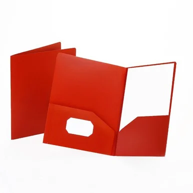 Oxford Polypropylene Twin Pocket Portfolio - 8.75" X 11.25" - 2 Pockets - Polypropylene - Red - 1 / Each (ESS57411)