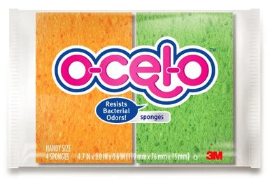 O-cel-o Stay Fresh Sponge - 4/pack - Assorted (7274T)