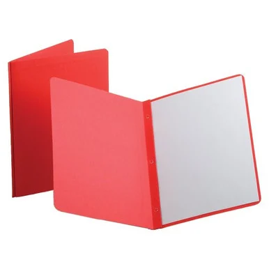 Oxford Panel & Border Report Covers - Letter - 8.50" X 11" - Leatherette - Red - 25 / Box (ESS52511)