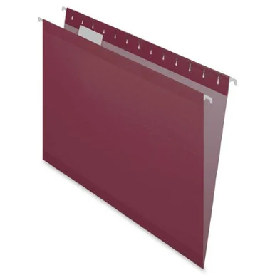 Pendaflex Color Hanging Folder - Letter - 8.50" X 11" - 1/5 Tab Cut - Burgundy - 25 / Box (415215BUR)