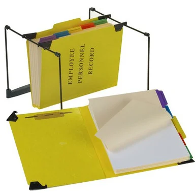 Pendaflex Hanging Style Personnel Folder - 9.50" X 11.75" - 2" Expansion - 1" Folder Fastener Capacity - 1/3 Tab Cut - 5 Dividers - 20 Pt. - Pressguard - Yellow - 1 Each (SER2YEL)