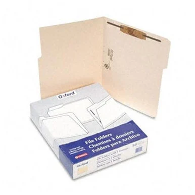 Esselte Fastener Folder - Letter - 8.5" X 11" - 1/3 Tab Cut - 1 Fastener - 50 / Box - 11pt. - Manila (M13U1)