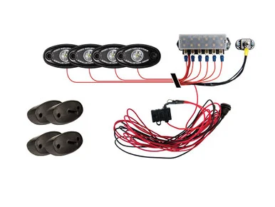 RIGID INDUSTRIES RIGID A-Series LED Universal Rock Light Kit, High Power Red, Set Of 4 400213