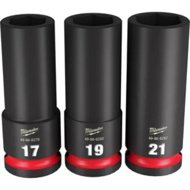 Milwaukee Electric Tools 49-66-7025 3pc Shockwave Impact Duty 1/2" Drive Metric Deep 6 Point Socket Set