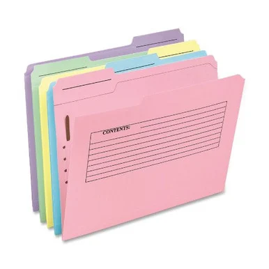 Pendaflex Printed Notes Folder - Letter - 8.50" X 11" - 1 Fastener - 1/3 Tab Cut - Assorted Position Tab Location - 11 Pt. - Manila - Assorted - 30 / Pack (ESS45270)