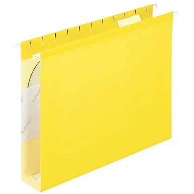 Esselte Colored Box Bottom Hanging Folder - Letter - 8.50" X 11" - Ring Fastener - 2" Folder Fastener Capacity - 1 Pockets - Pressboard - Yellow - 25 / Box (4152X2YEL)