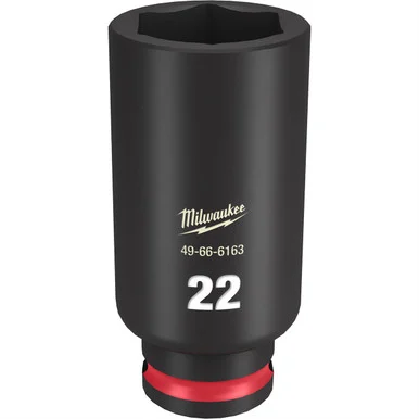 Milwaukee Electric Tools 49-66-6163 Shockwave Impact Duty 3/8"drive 22mm Deep 6 Point Socket