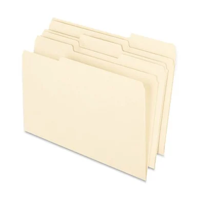 Earthwise Pendaflex 100% Recycled Paper Top Tab File Folder - Legal - 8.50" X 14" - 0.50" Expansion - 1/3 Tab Cut - Assorted Position Tab Location - 11 Pt. - Manila - Manila - 100 / Box (ESS76520)