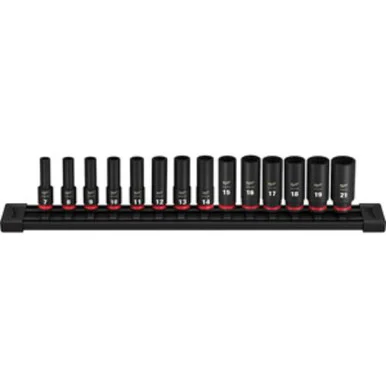 Milwaukee Electric Tools 49-66-7008 14pc Shockwave Impact Duty 3/8" Drive Metric Deep 6 Point Socket Set