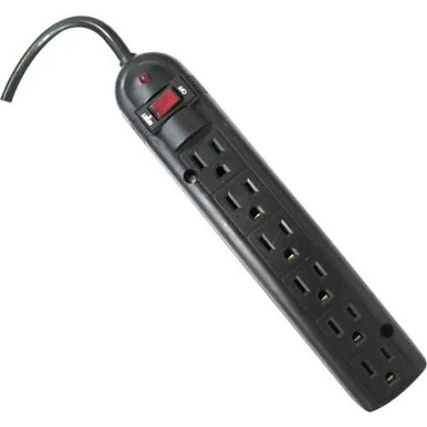 Weltron 6 Outlet Black Plastic Surge Protector W/ 20ft Cord - 6 X Ac Power - 1.88 Kva - 750 J - 125 V Ac Input - 125 V Ac Output (wsp-600plf-20bk_25)
