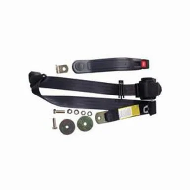 Crown Automotive Jeep Replacement Seat Belt, Left or Right Front, Black, 3 Point Retractable BELT3B