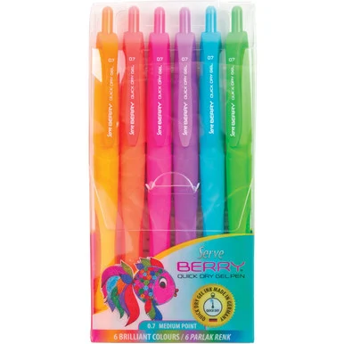 So-Mine Serve Berry Quick Dry Retract Gel Ink Pen (brgel07b6krb)