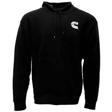 Cummins Unisex Hoodie Black Fleece Sweatshirt In Comfortable 100 Percent Cotton Large Cmn4793