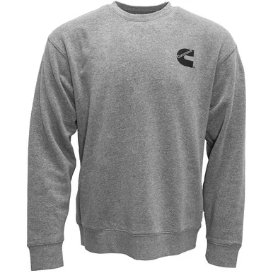 Cummins Unisex Fleece Crewneck Sweatshirt Gray In Comfy Cotton Blend Large Cmn5024